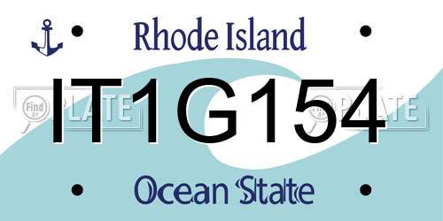 IT1G154 Rhode Island License Plate
