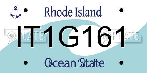 IT1G161 Rhode Island License Plate