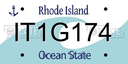 IT1G174 Rhode Island License Plate