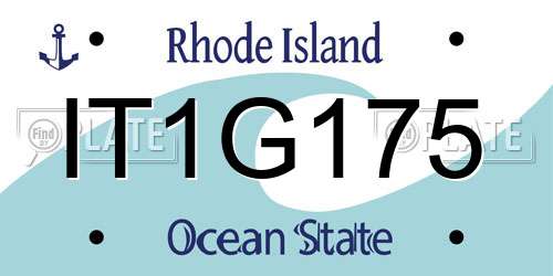 IT1G175 Rhode Island License Plate
