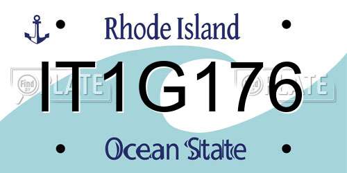 IT1G176 Rhode Island License Plate