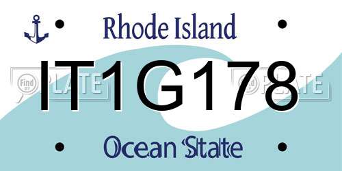 IT1G178 Rhode Island License Plate