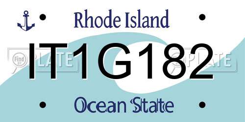IT1G182 Rhode Island License Plate