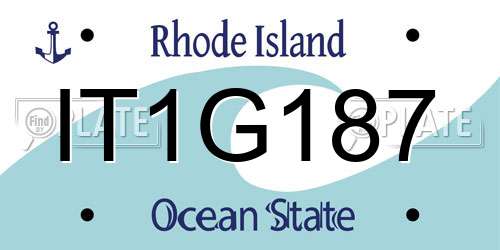 IT1G187 Rhode Island License Plate