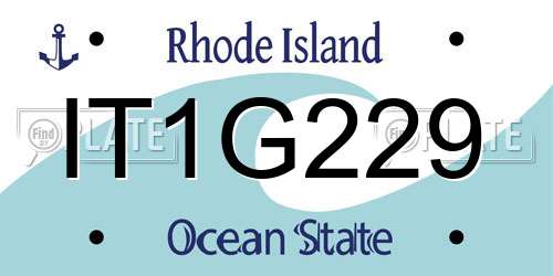 IT1G229 Rhode Island License Plate