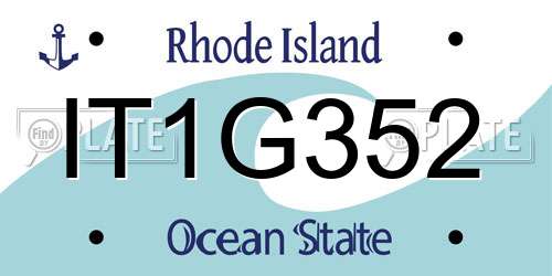 IT1G352 Rhode Island License Plate