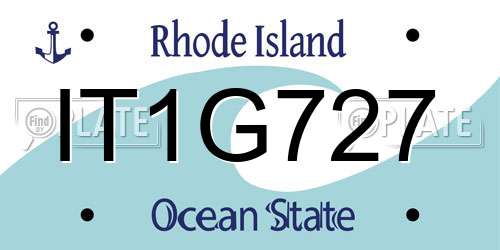 IT1G727 Rhode Island License Plate