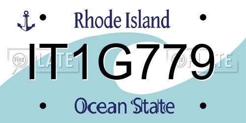 IT1G779 Rhode Island License Plate