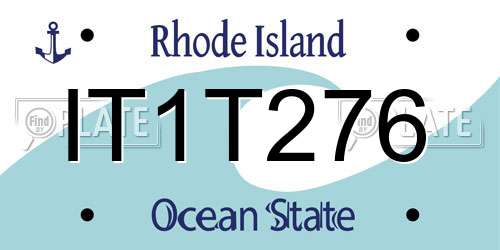 IT1T276 Rhode Island License Plate