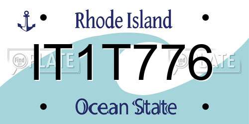 IT1T776 Rhode Island License Plate