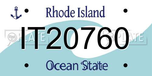 IT20760 Rhode Island License Plate