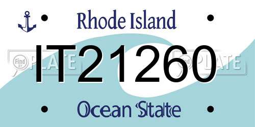 IT21260 Rhode Island License Plate
