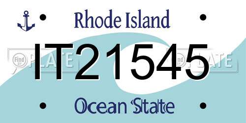 IT21545 Rhode Island License Plate
