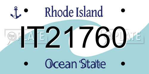IT21760 Rhode Island License Plate