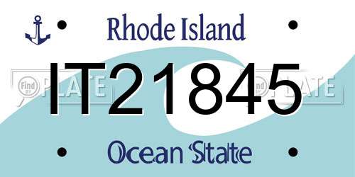 IT21845 Rhode Island License Plate