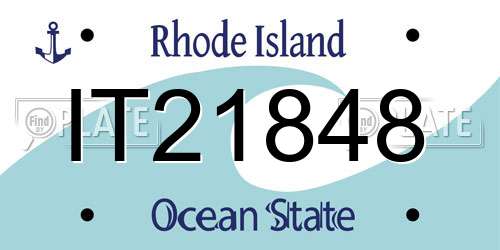 IT21848 Rhode Island License Plate