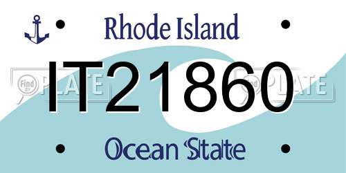 IT21860 Rhode Island License Plate