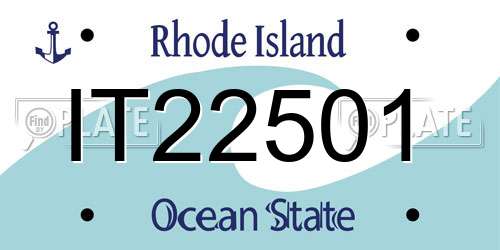 IT22501 Rhode Island License Plate
