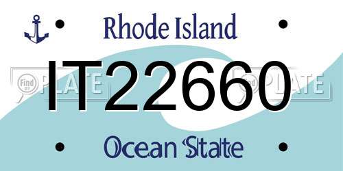 IT22660 Rhode Island License Plate