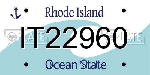 IT22960 Rhode Island License Plate