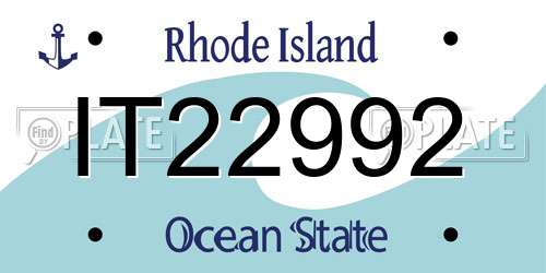 IT22992 Rhode Island License Plate
