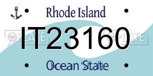 IT23160 Rhode Island License Plate