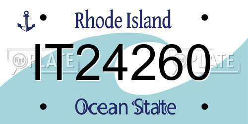 IT24260 Rhode Island License Plate