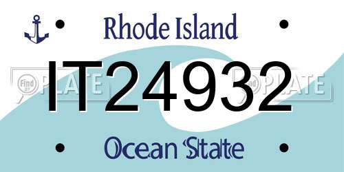 IT24932 Rhode Island License Plate