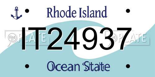 IT24937 Rhode Island License Plate