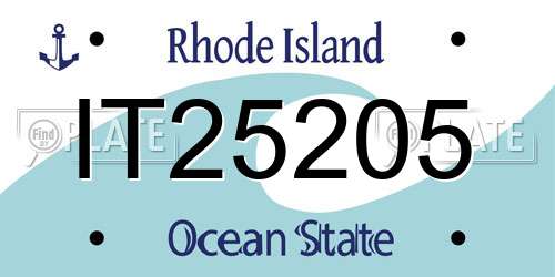 IT25205 Rhode Island License Plate