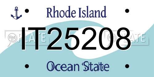 IT25208 Rhode Island License Plate