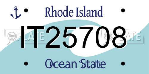 IT25708 Rhode Island License Plate