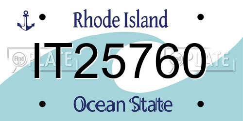 IT25760 Rhode Island License Plate