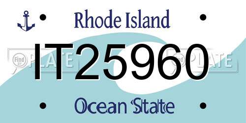 IT25960 Rhode Island License Plate