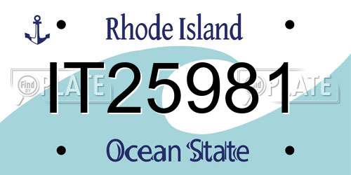IT25981 Rhode Island License Plate