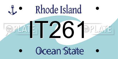 IT261 Rhode Island License Plate