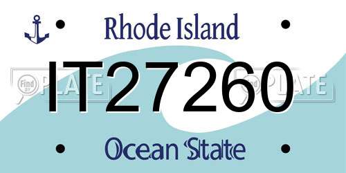 IT27260 Rhode Island License Plate