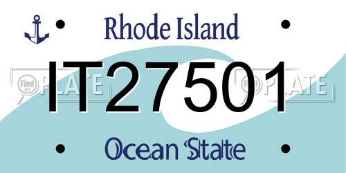 IT27501 Rhode Island License Plate