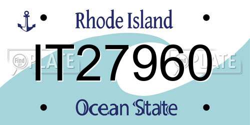 IT27960 Rhode Island License Plate