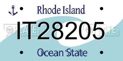 IT28205 Rhode Island License Plate