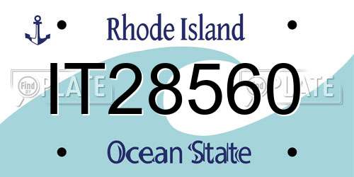 IT28560 Rhode Island License Plate