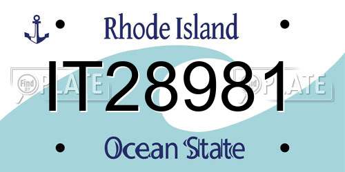 IT28981 Rhode Island License Plate