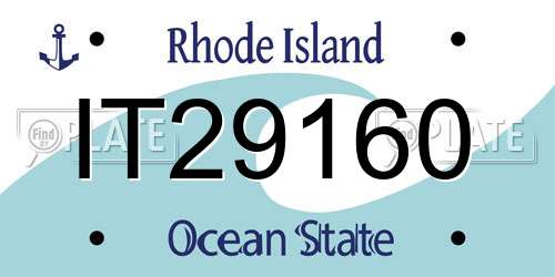 IT29160 Rhode Island License Plate