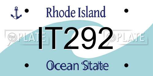 IT292 Rhode Island License Plate