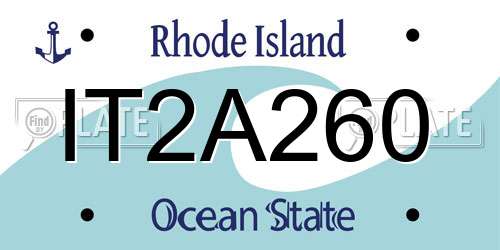 IT2A260 Rhode Island License Plate