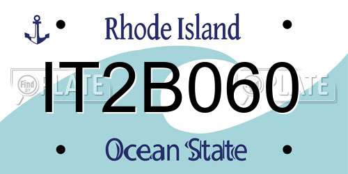 IT2B060 Rhode Island License Plate