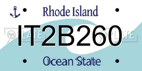 IT2B260 Rhode Island License Plate