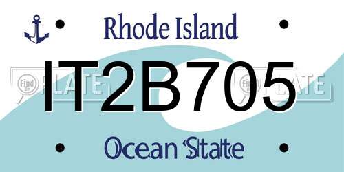 IT2B705 Rhode Island License Plate
