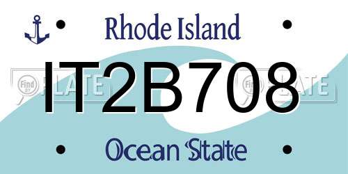 IT2B708 Rhode Island License Plate