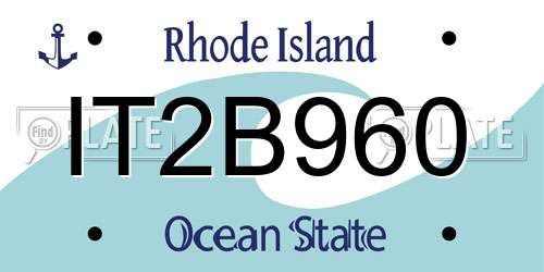 IT2B960 Rhode Island License Plate